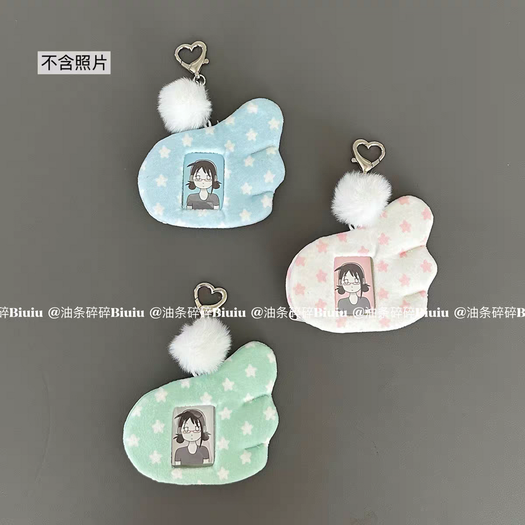 [cn | pre-order] polka angel wing photo holder keyring