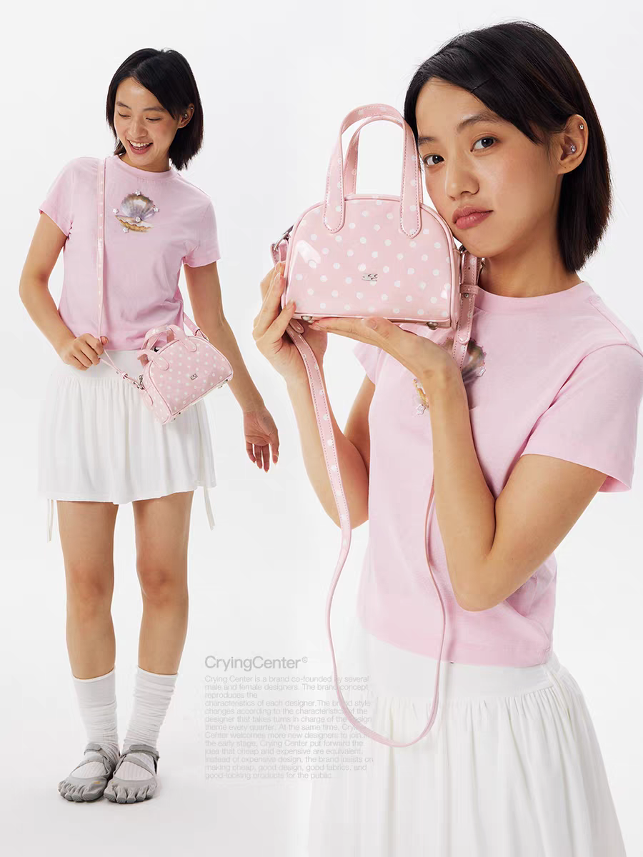 [cn | pre-order] crying center pastel polka boston mini bag