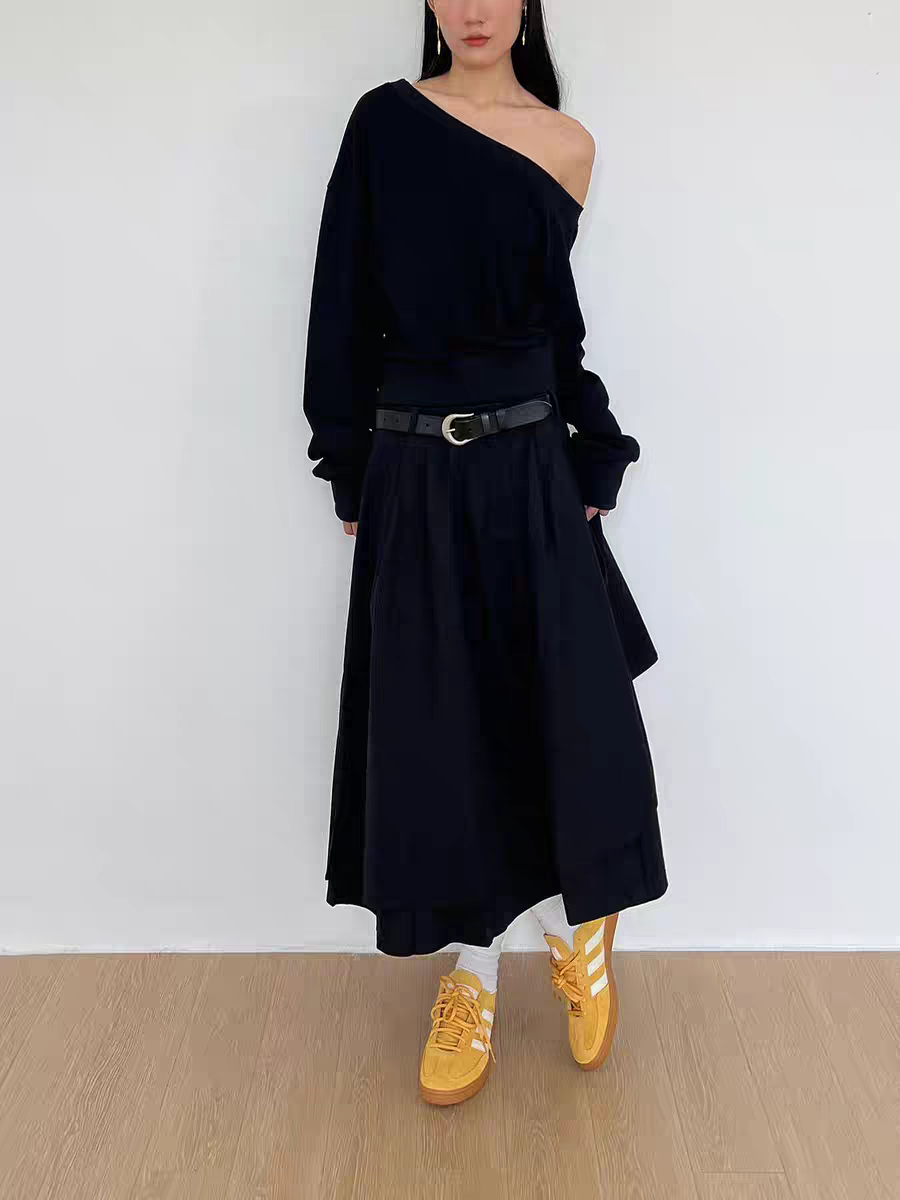 [SOF SELECT] layered a-line midi skirt