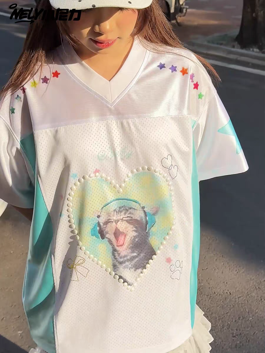 [NELY] kitty rabbit coquette jersey sports shirt