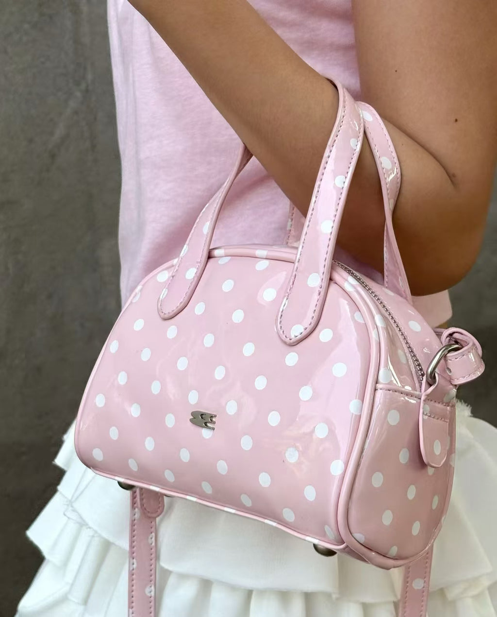 [cn | pre-order] crying center pastel polka boston mini bag