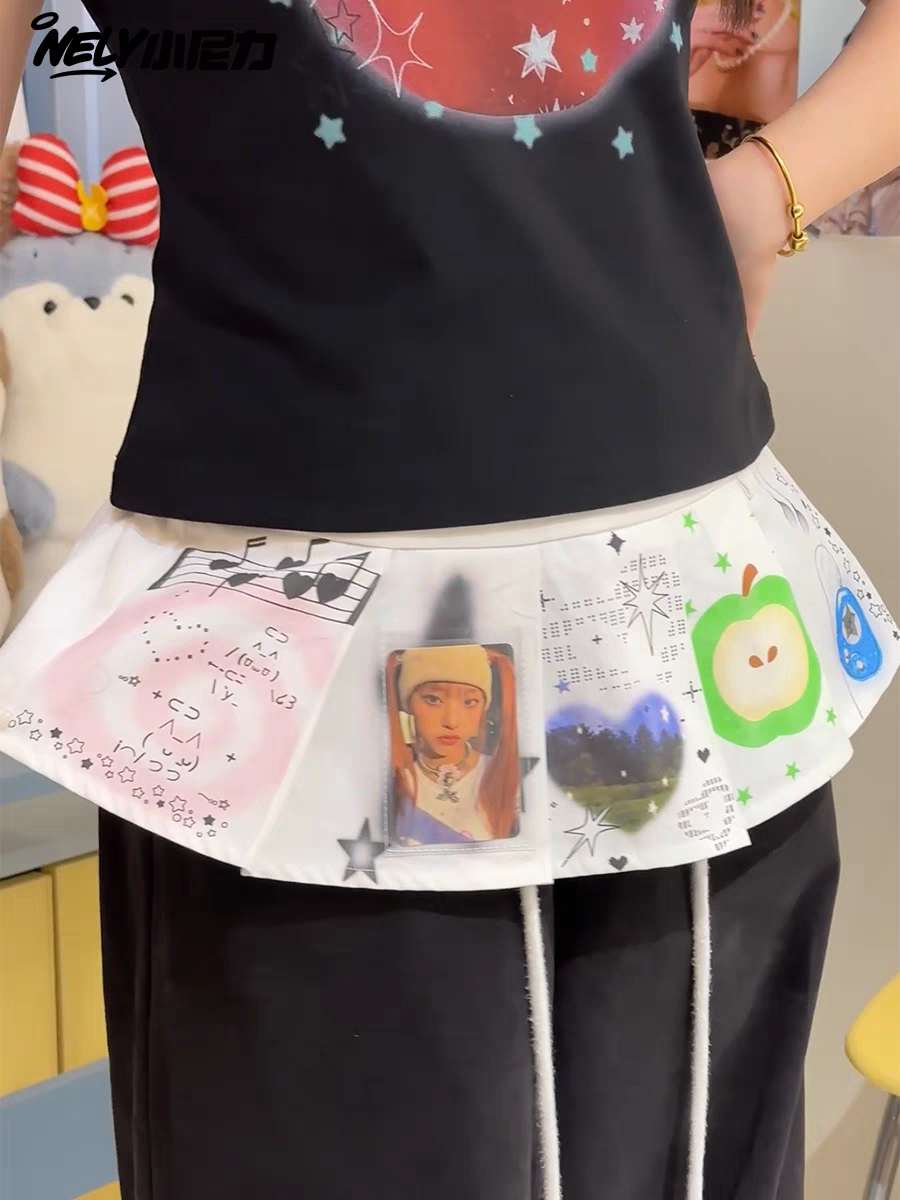 [NELY] layer mini skirt with photocard slot