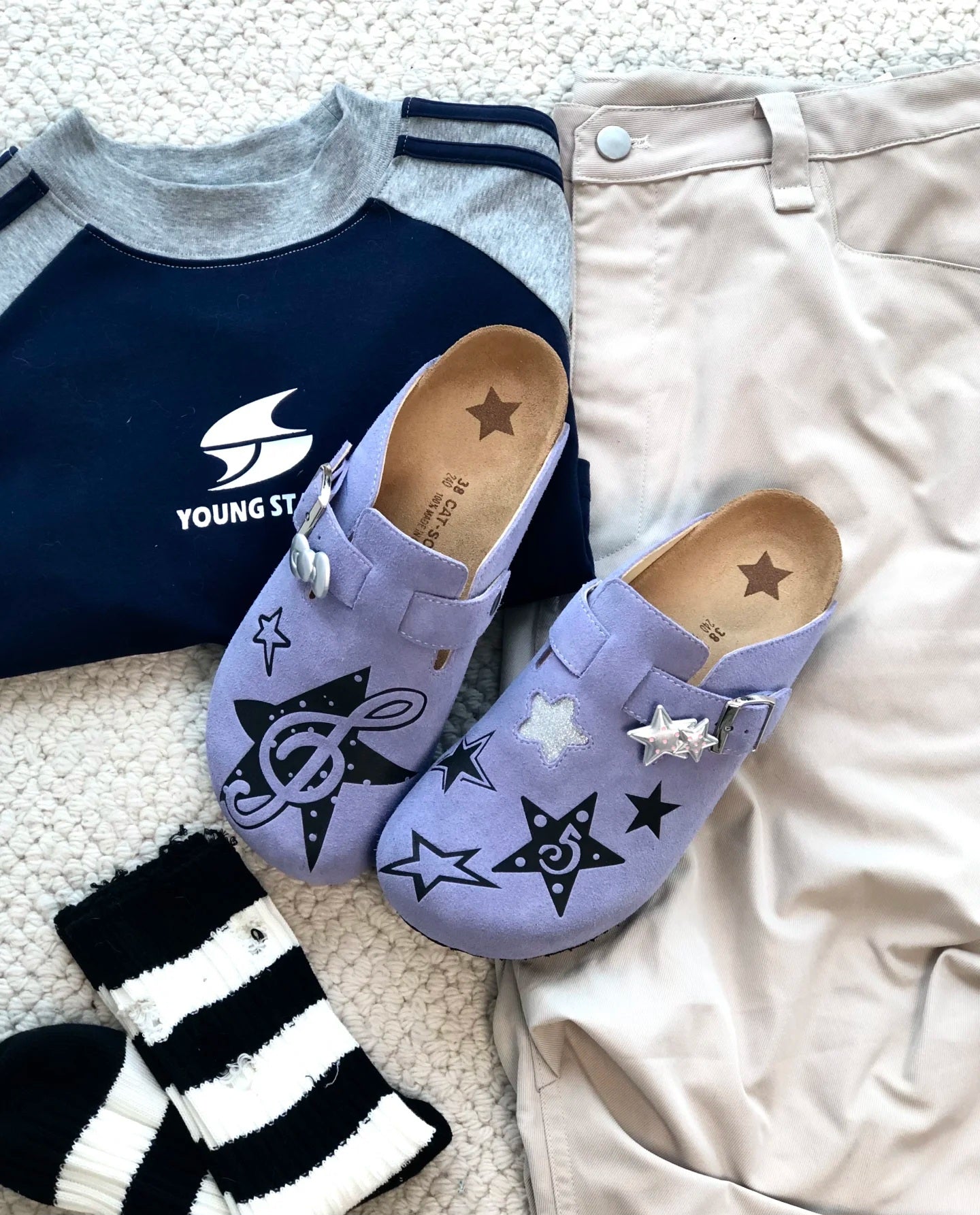 [cn | pre-order] catsofa loafers slip-ons (gray kitty, blue eyes, musical notes purple, pink cherry)