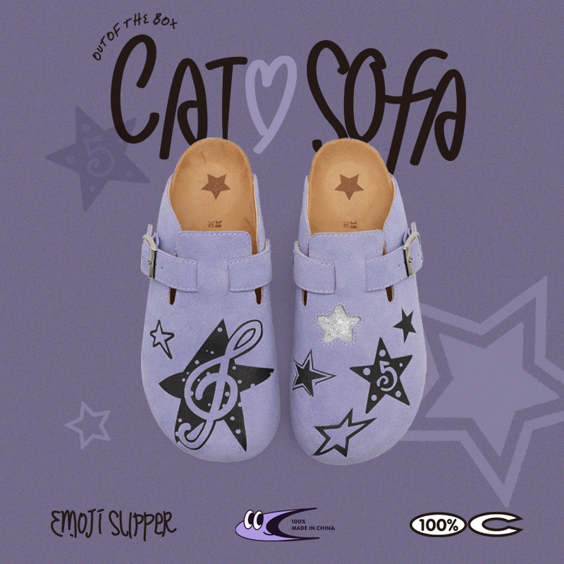 [cn | pre-order] catsofa loafers slip-ons (gray kitty, blue eyes, musical notes purple, pink cherry)