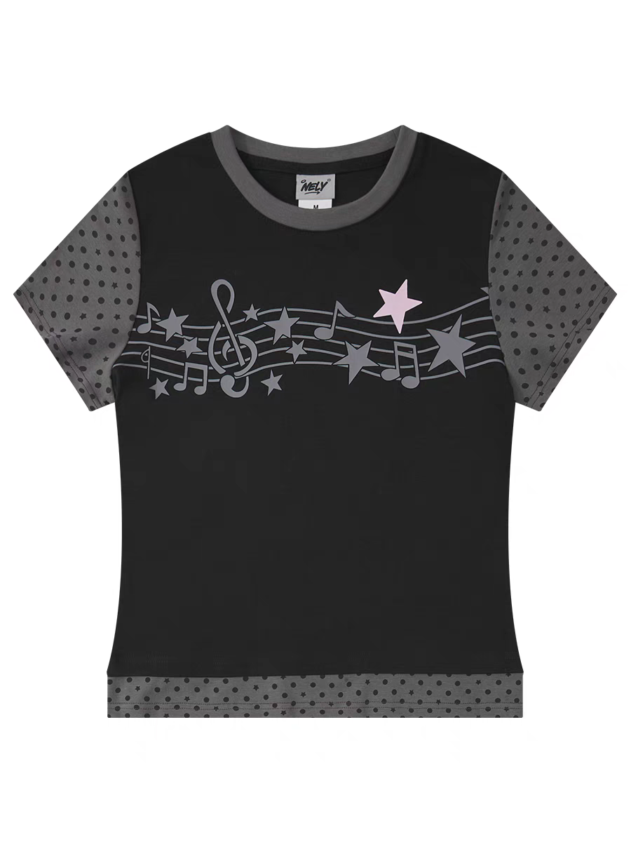 [NELY] musical notes shirt