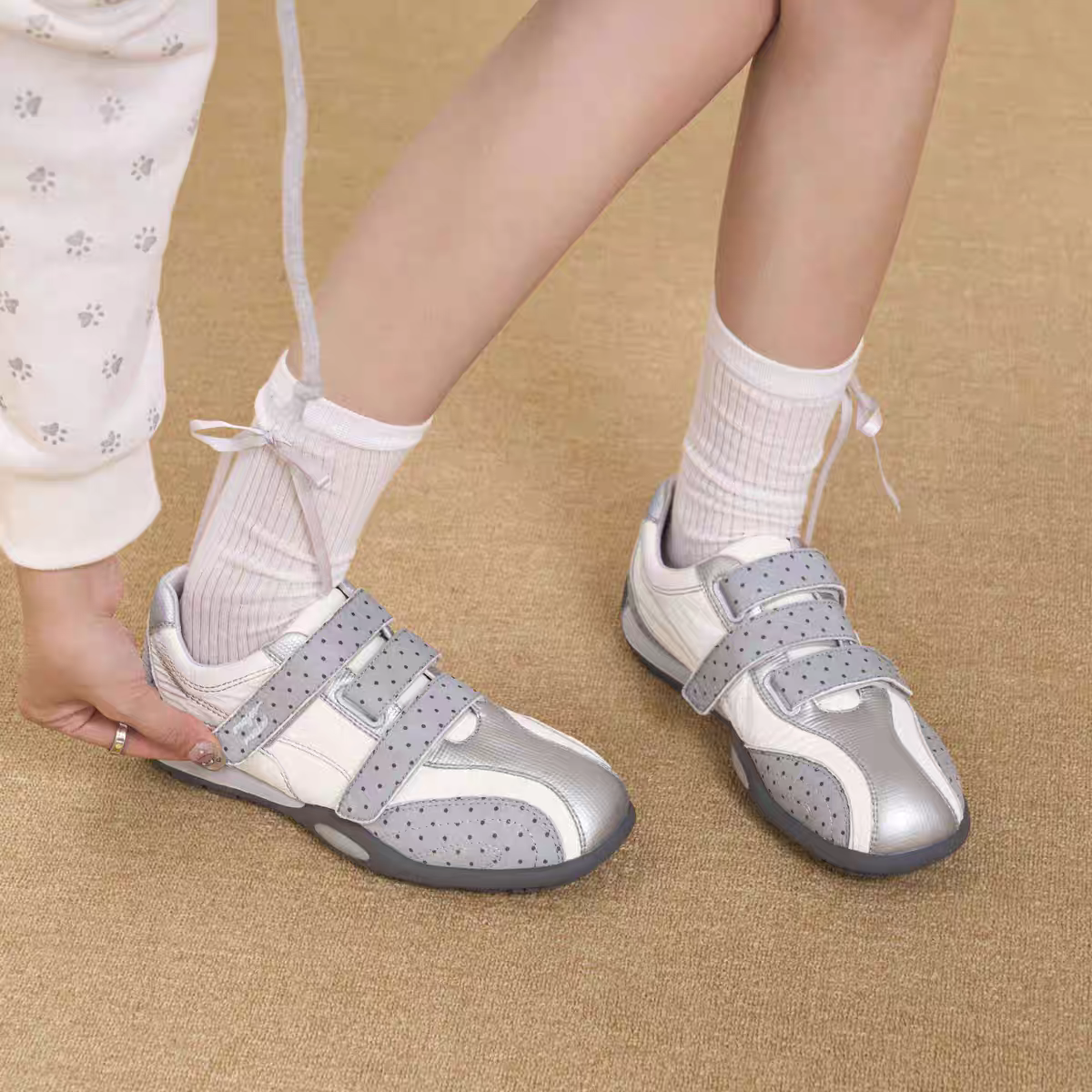[cn | pre-order] masoomake polka velcro sneakers