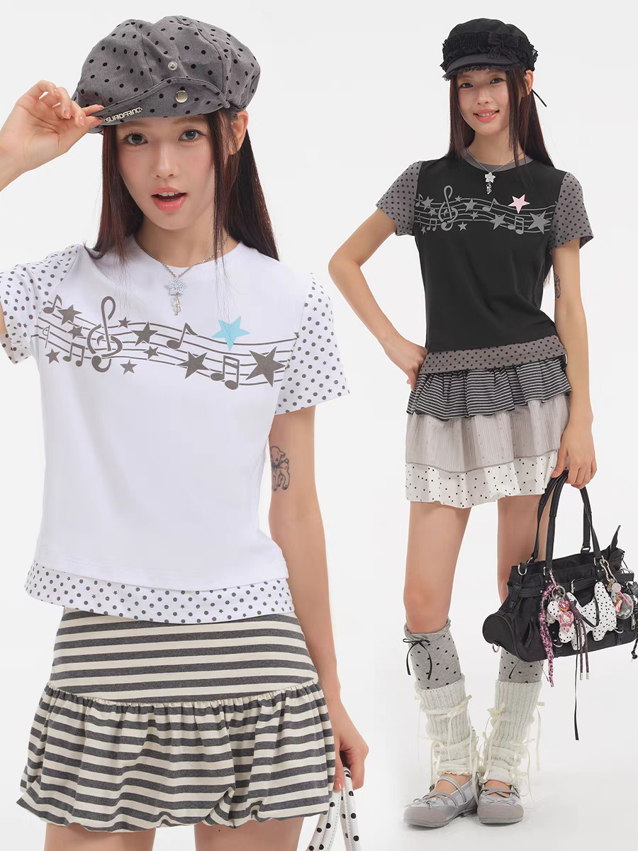 [NELY] musical notes shirt